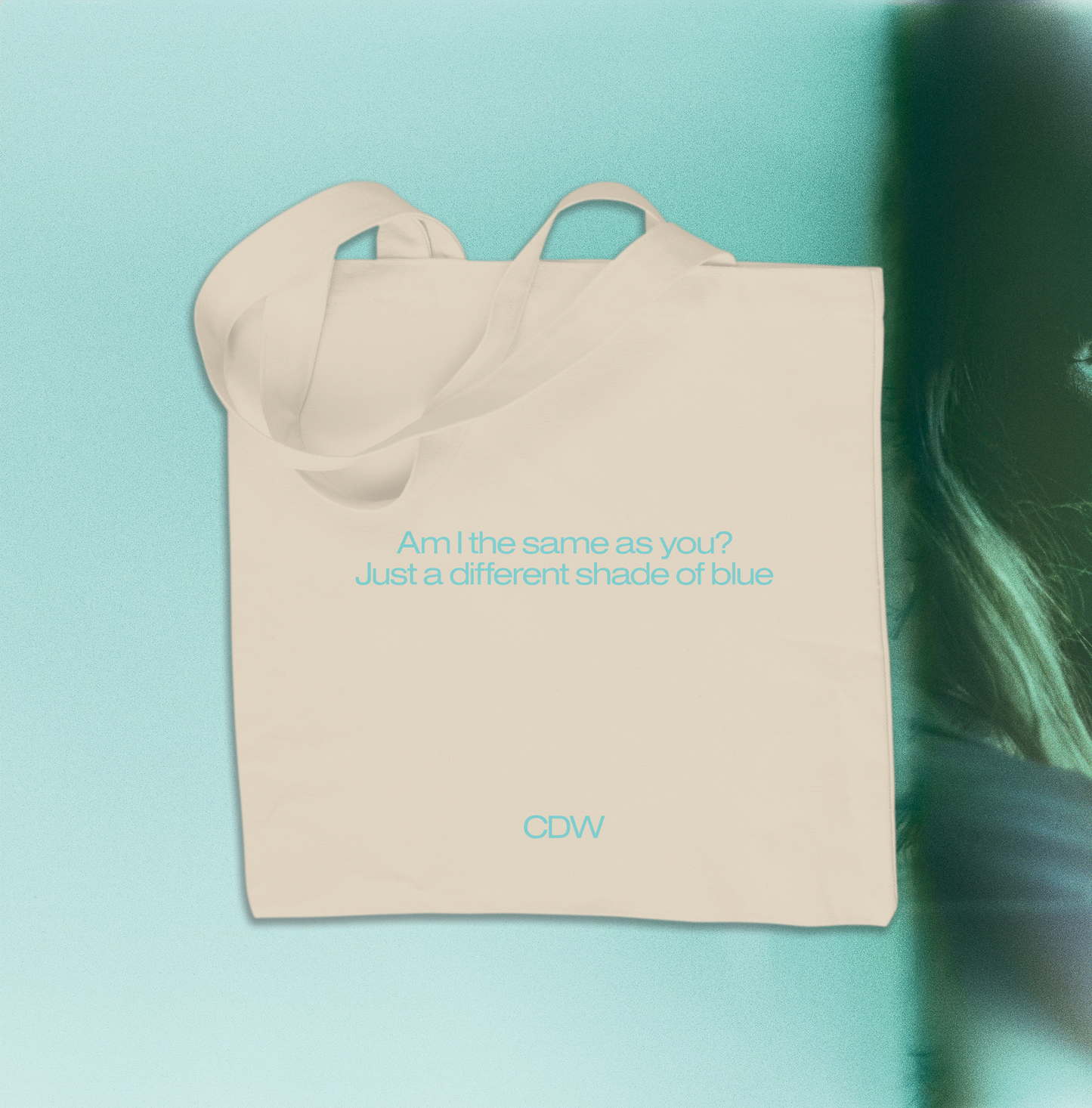 Cyan Blue Tote Bag