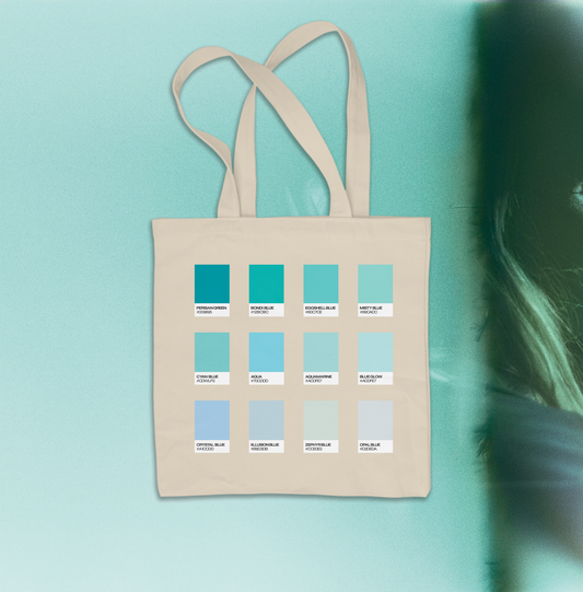 Cyan Blue Tote Bag